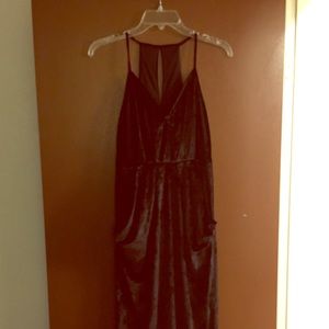 BCBG Midi Velvet Black Dress with pockets